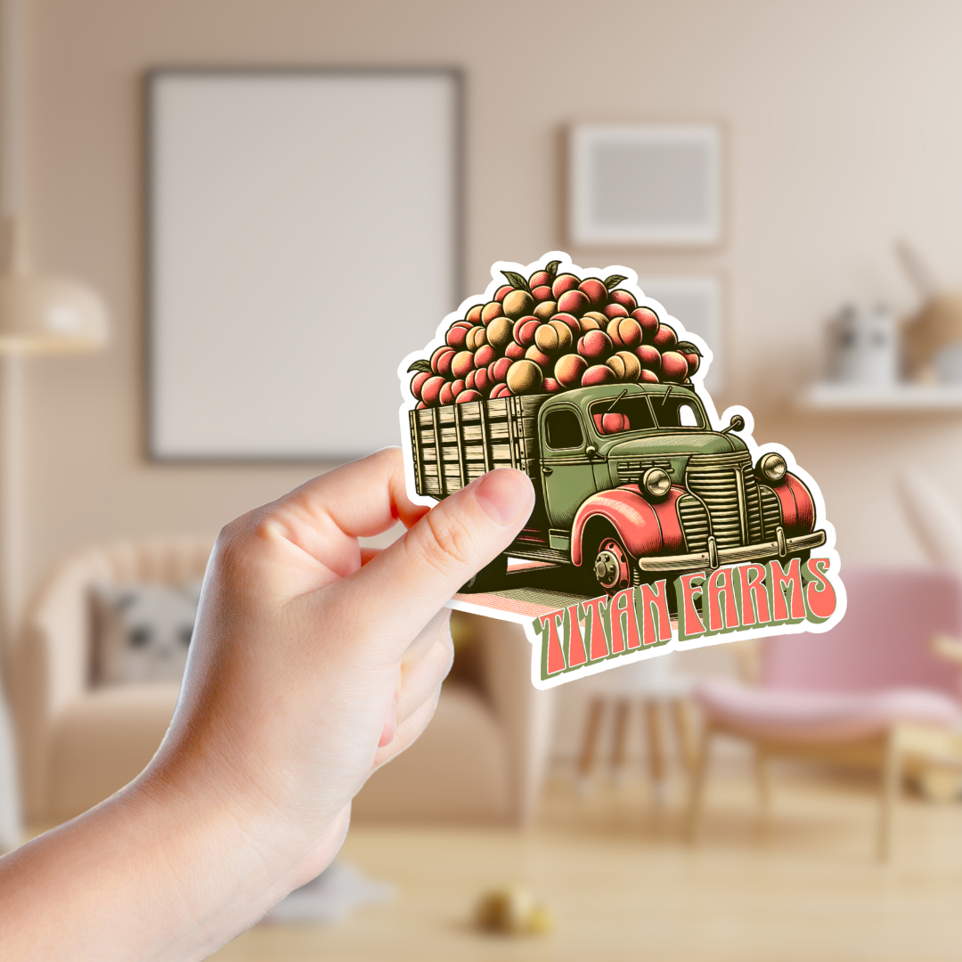 Peach Truck Souvenir Sticker
