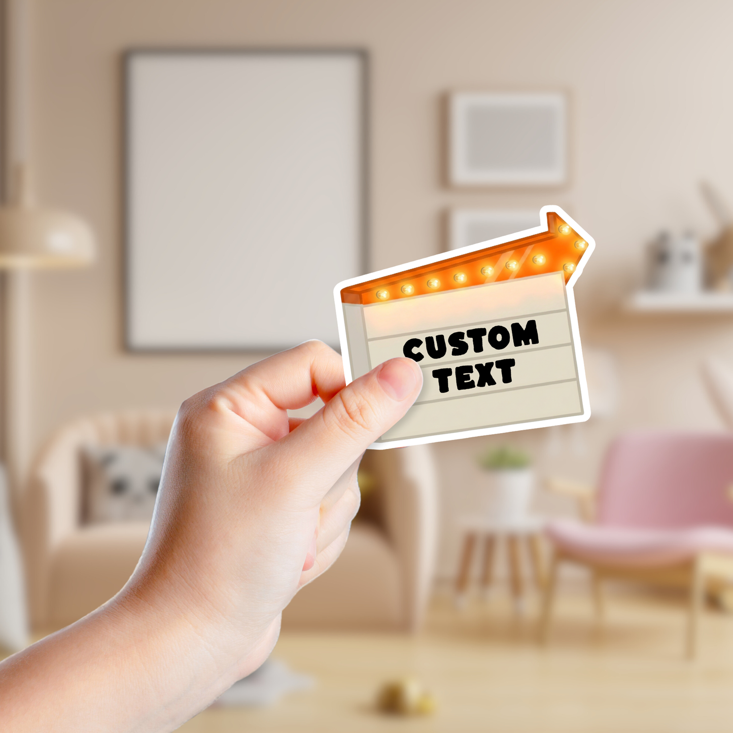 Orange Marquee Sign Custom Sticker