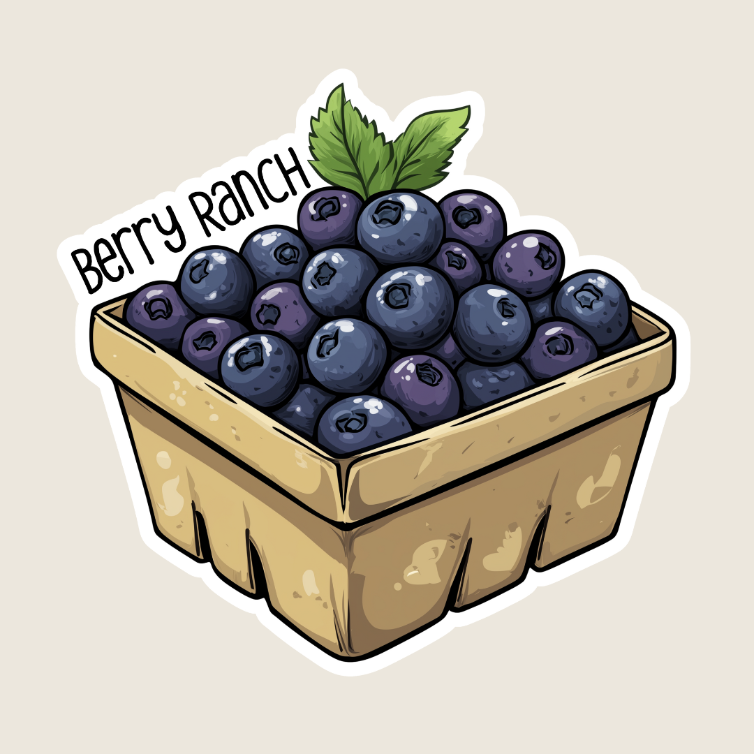 Blueberry Carton Souvenir Sticker