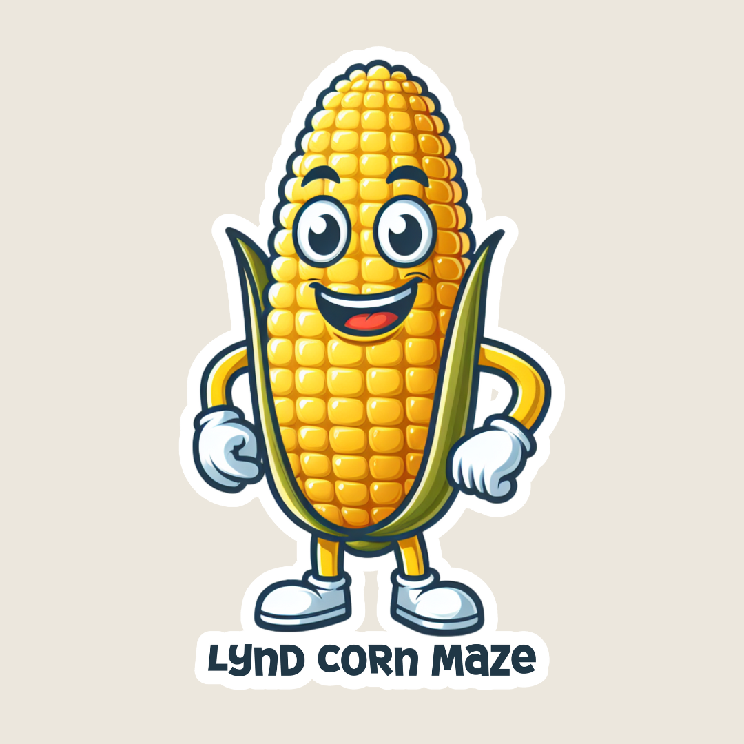 Corn on the Cob Mascot Souvenir Sticker
