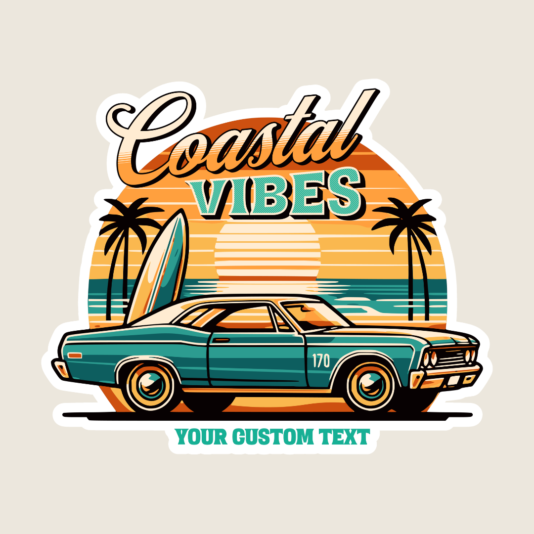Coastal Vibes Custom Sticker