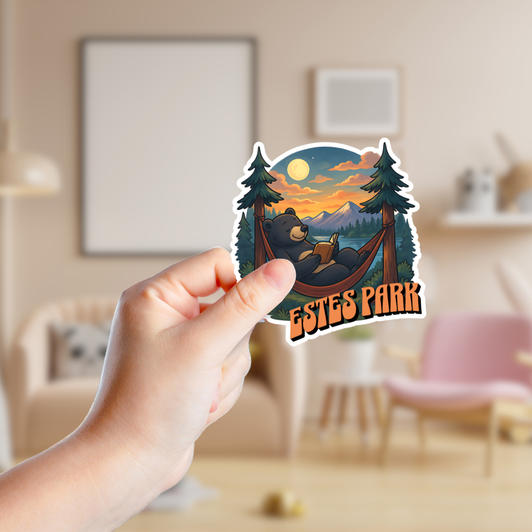 Bear Hammocking at Camp Customizable Souvenir Sticker