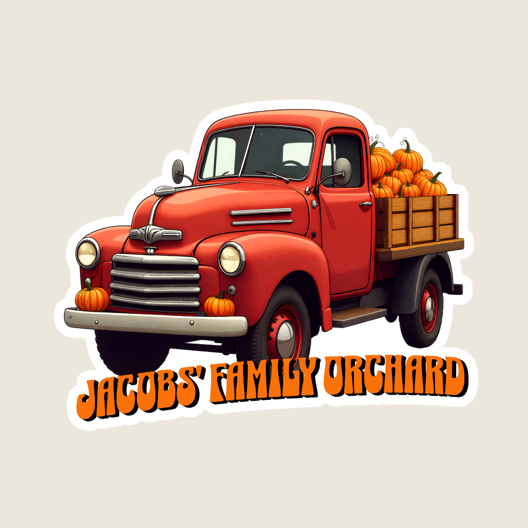 Vintage Truck Filled with Pumpkins Custom Sticker