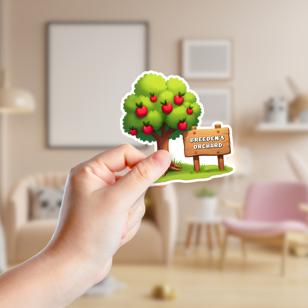 Apple Orchard Rustic Welcome Sign Souvenir Sticker