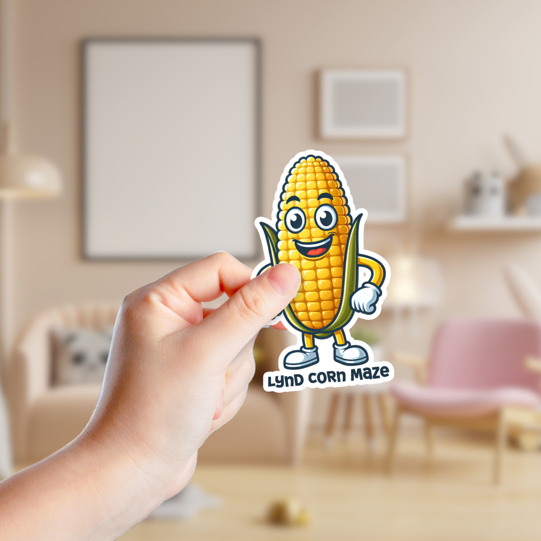 Corn on the Cob Mascot Souvenir Sticker