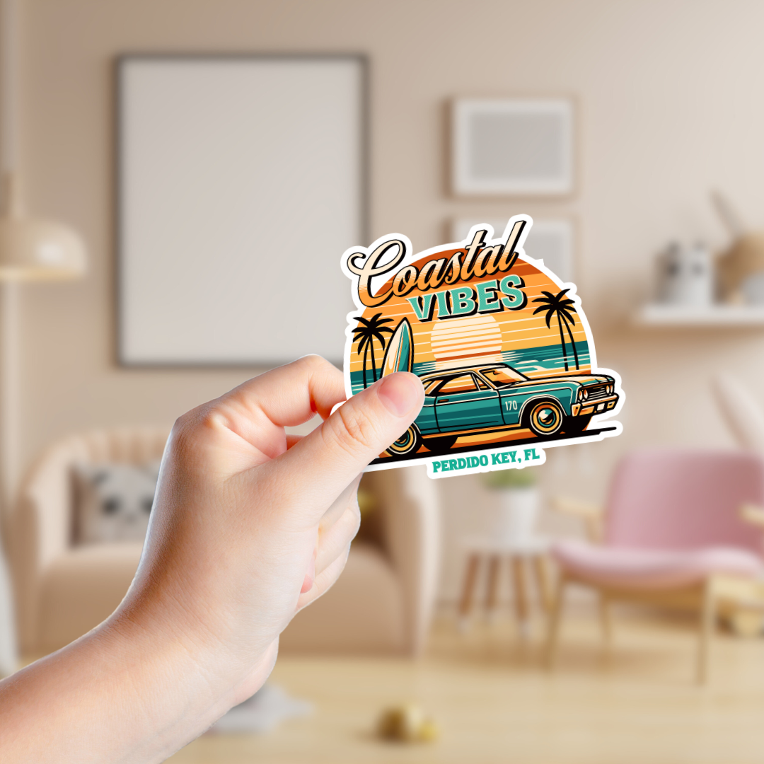 Coastal Vibes Custom Sticker
