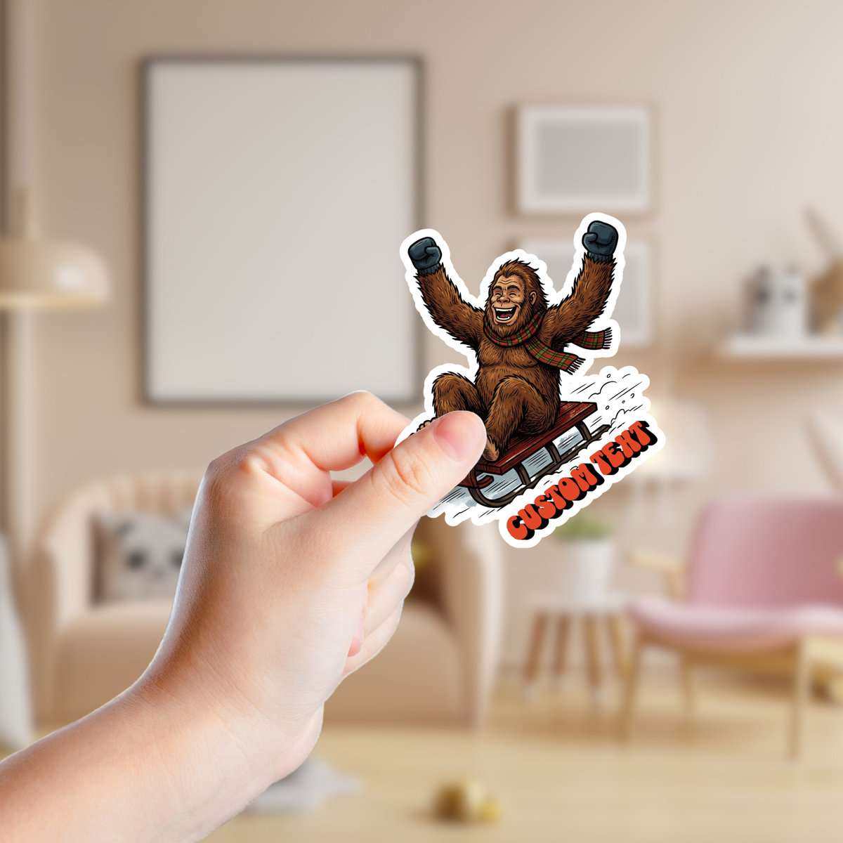 Big Foot Sledding Custom Sticker