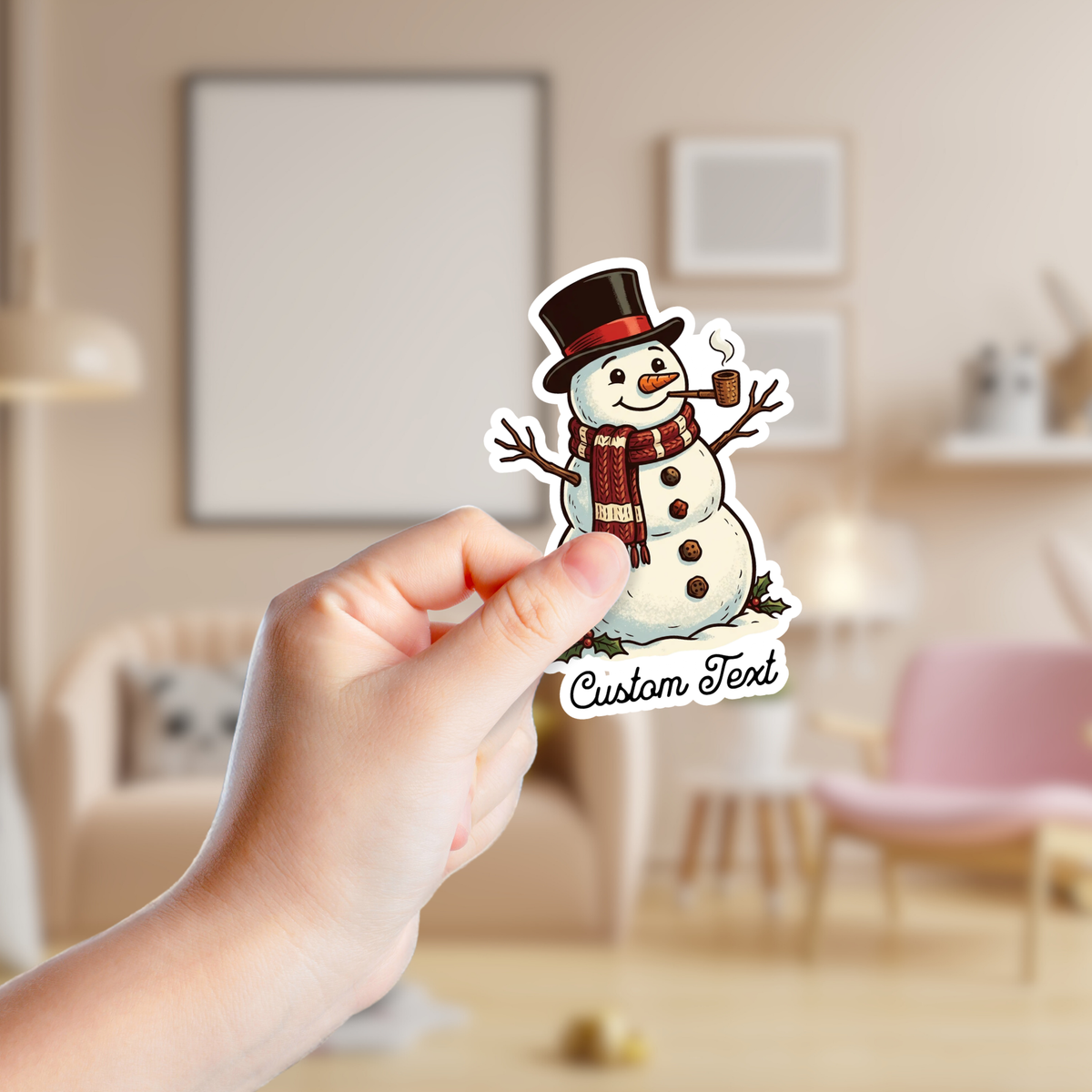 Snowman Custom Christmas Sticker