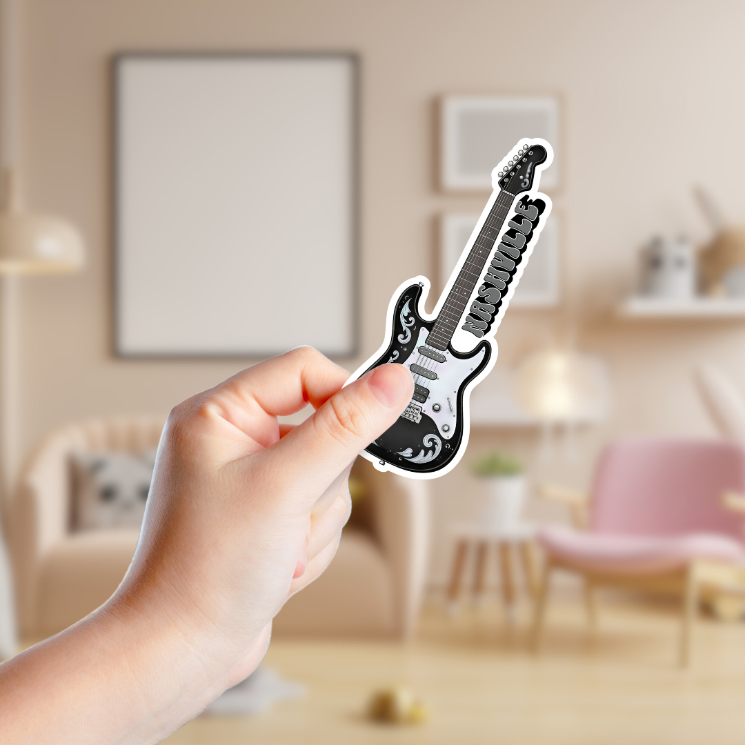 Black Guitar Custom Sticker