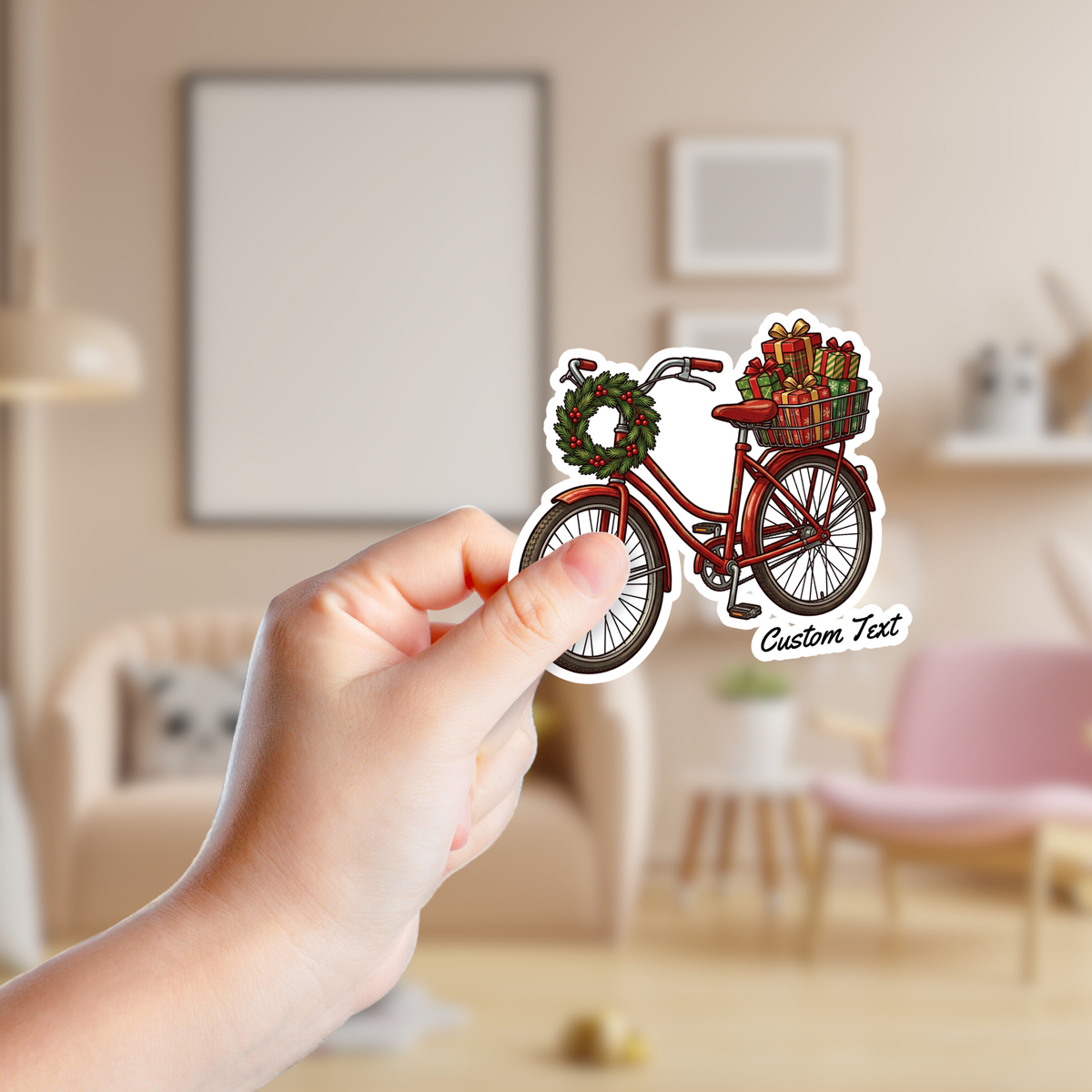 Christmas Bicycle Custom Sticker