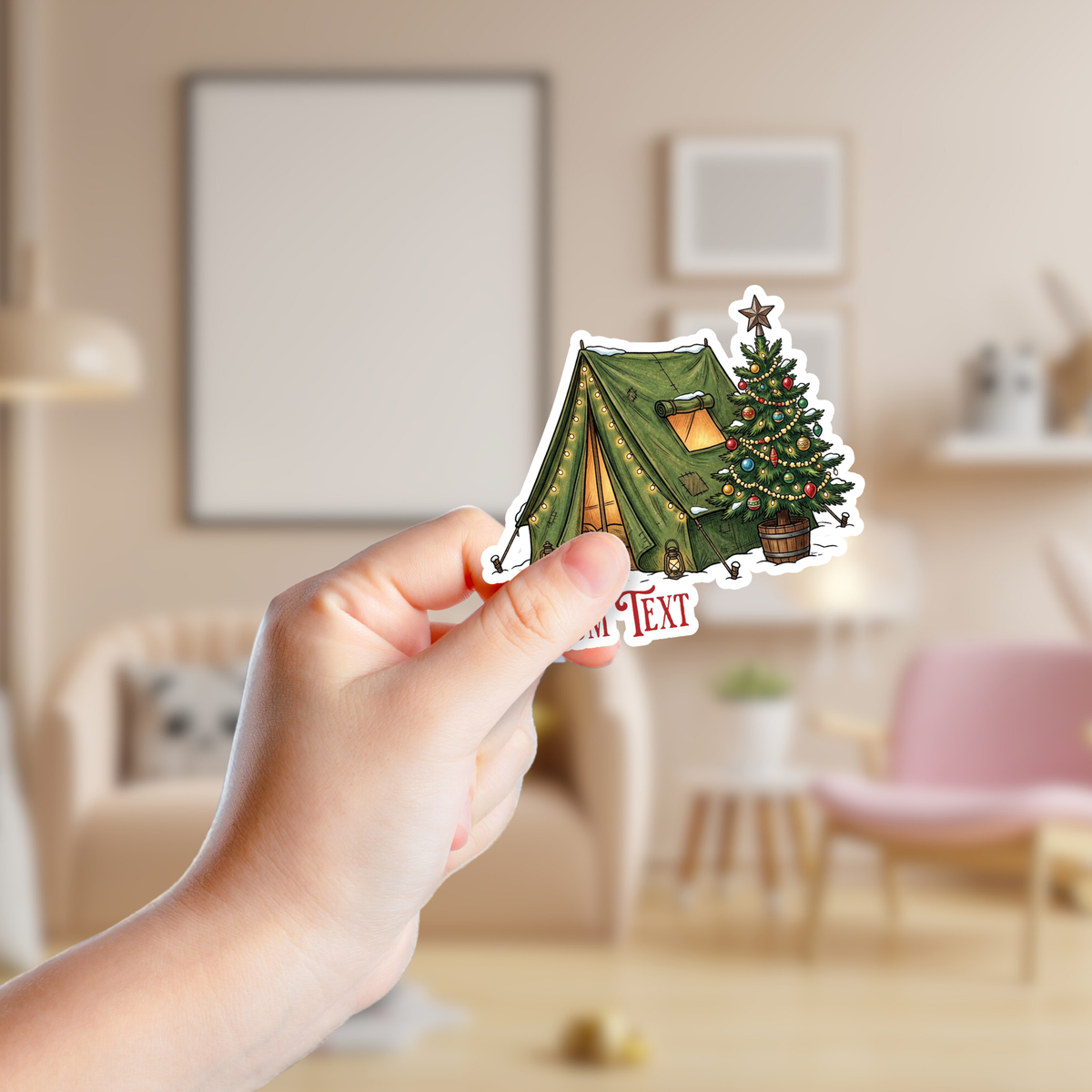 Christmas Camping Tent Custom Sticker