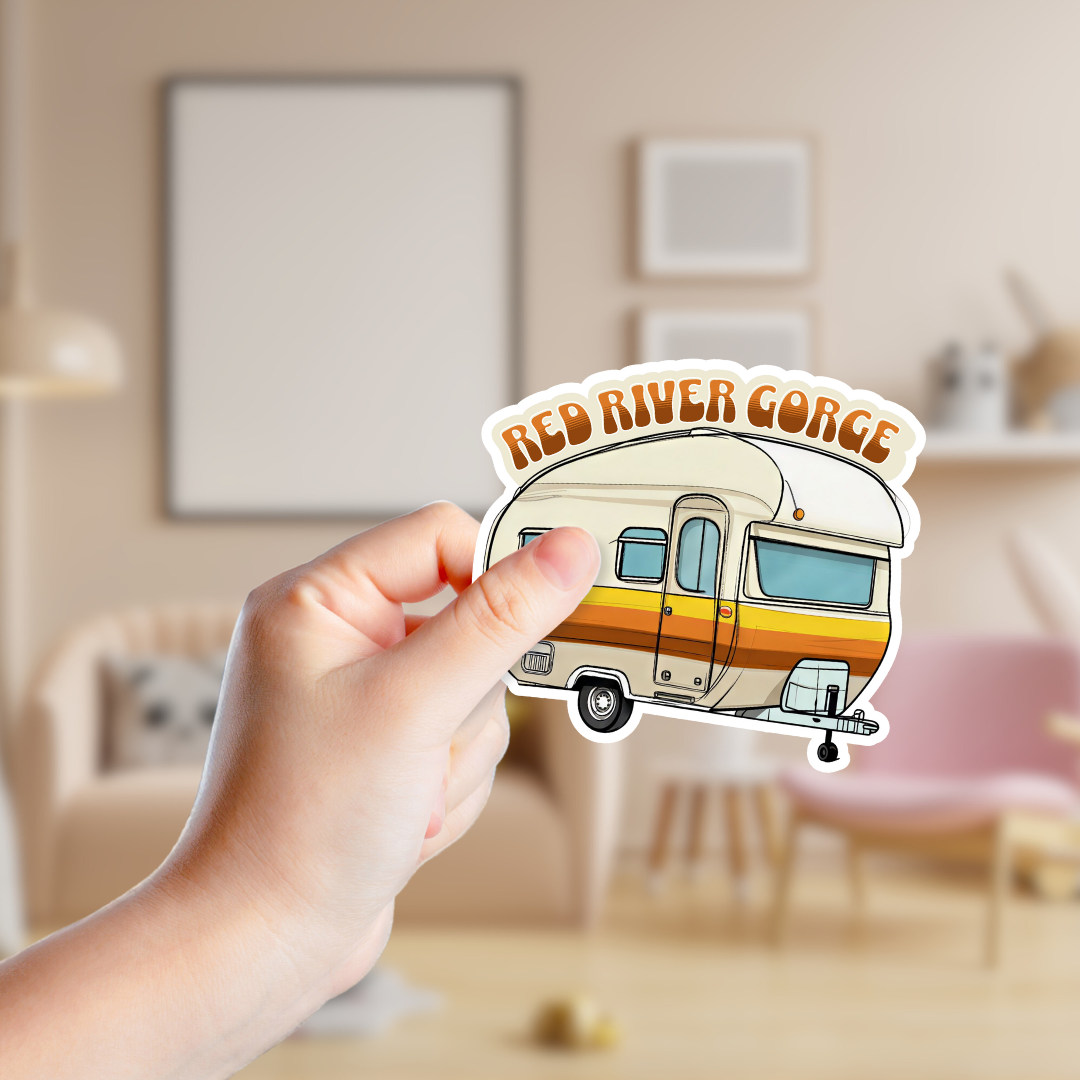 Retro 70s Camper Custom Sticker