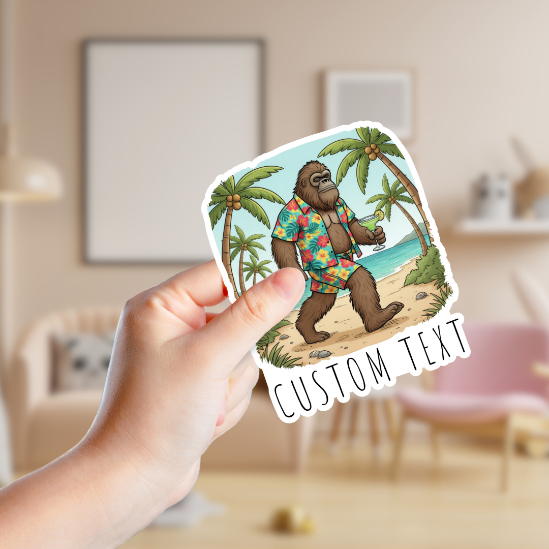 Beachy Big Foot Walking Custom Sticker