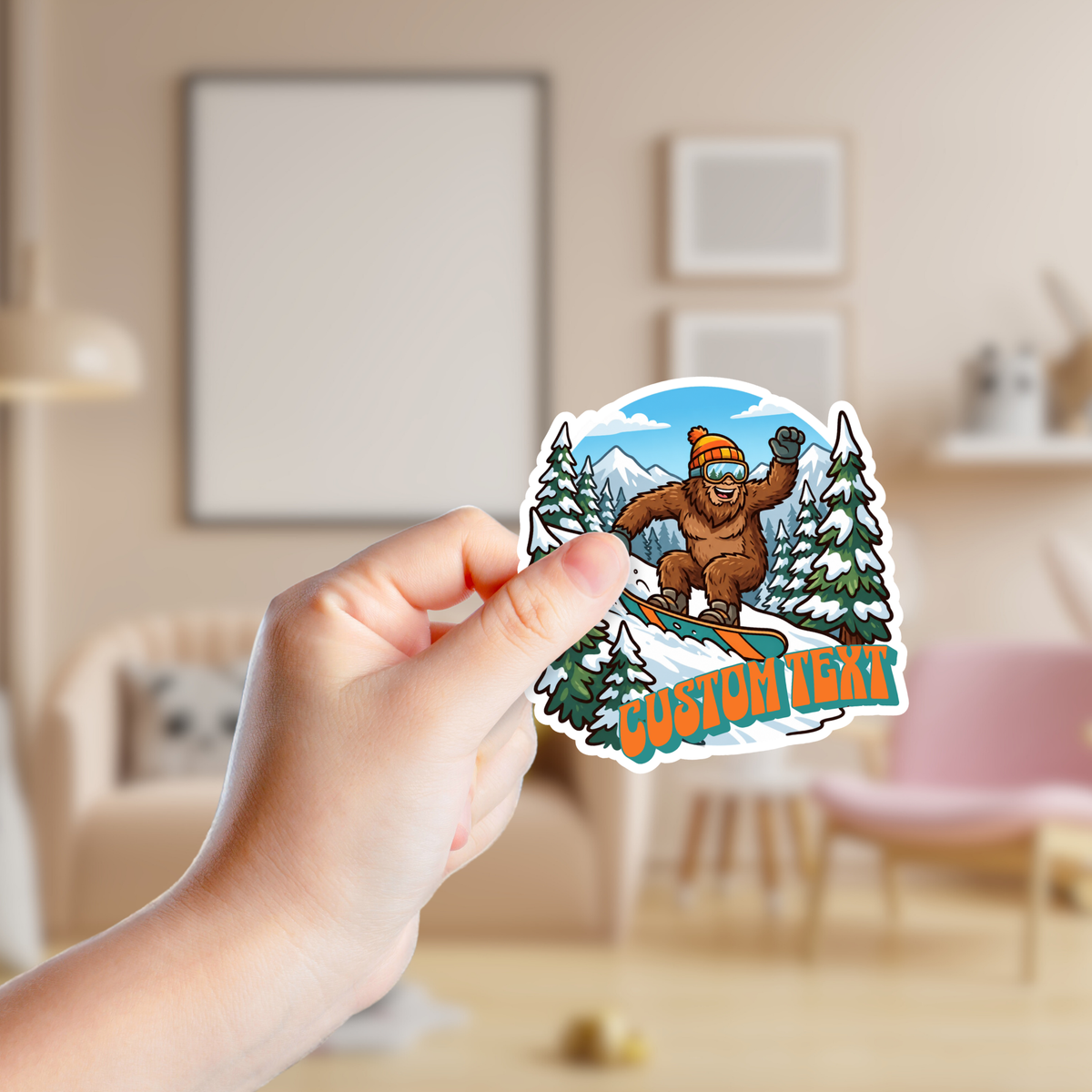 Big Foot Snow Boarding Custom Sticker