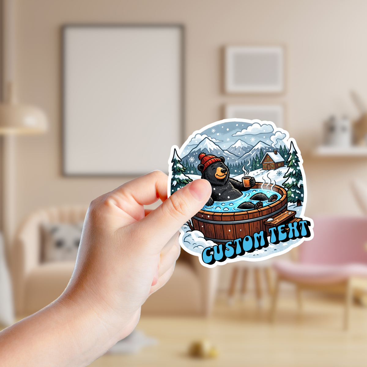 Black Bear at Hot Springs Custom Sticker