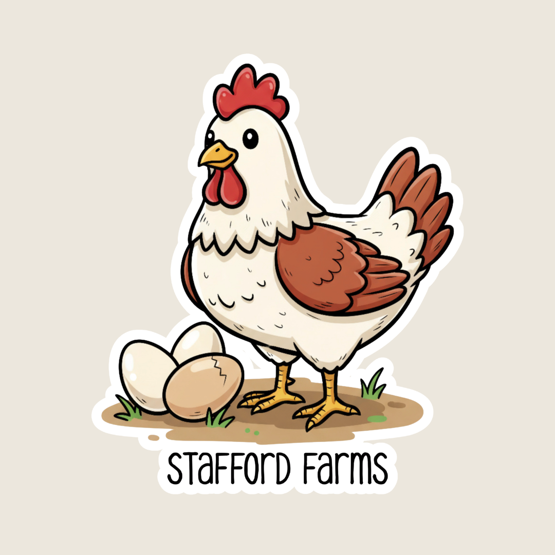 Chicken with Eggs Cute Customizable Souvenir Sticker