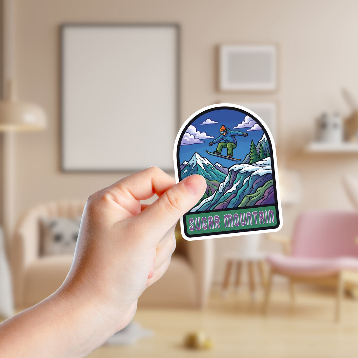 Retro Snowboarding Custom Sticker