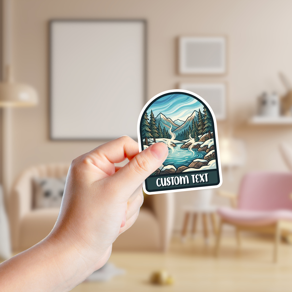 Hot Springs in the Mountains Custom Sticker
