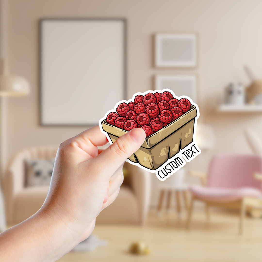Carton of Raspberries Customizable Souvenir Sticker
