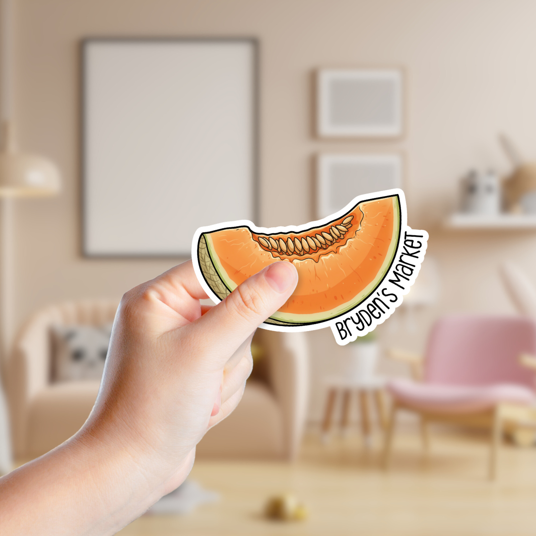 Slice of Cantalope Customizable Souvenir Sticker