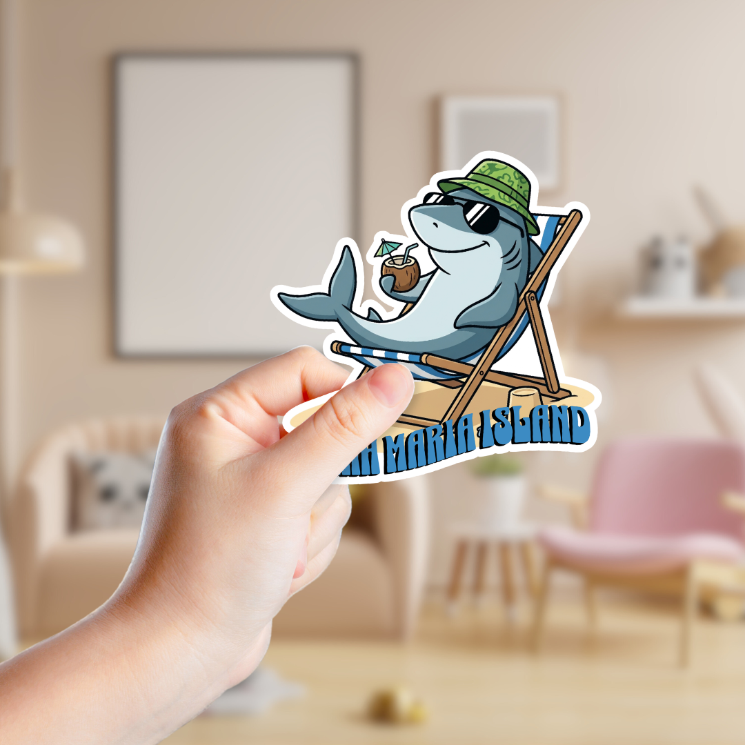 Beach Bum Shark Custom Sticker