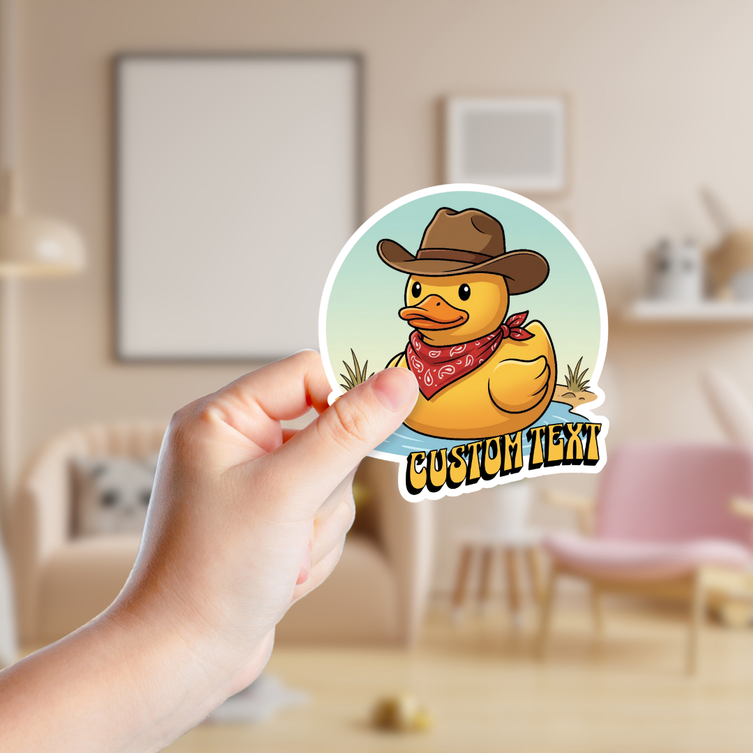 Custom Cowboy Rubber Duck Sticker