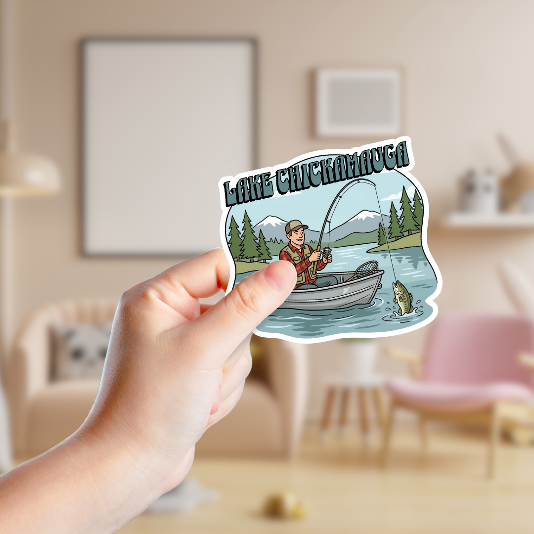 Fishing on the Lake Custom Sticker
