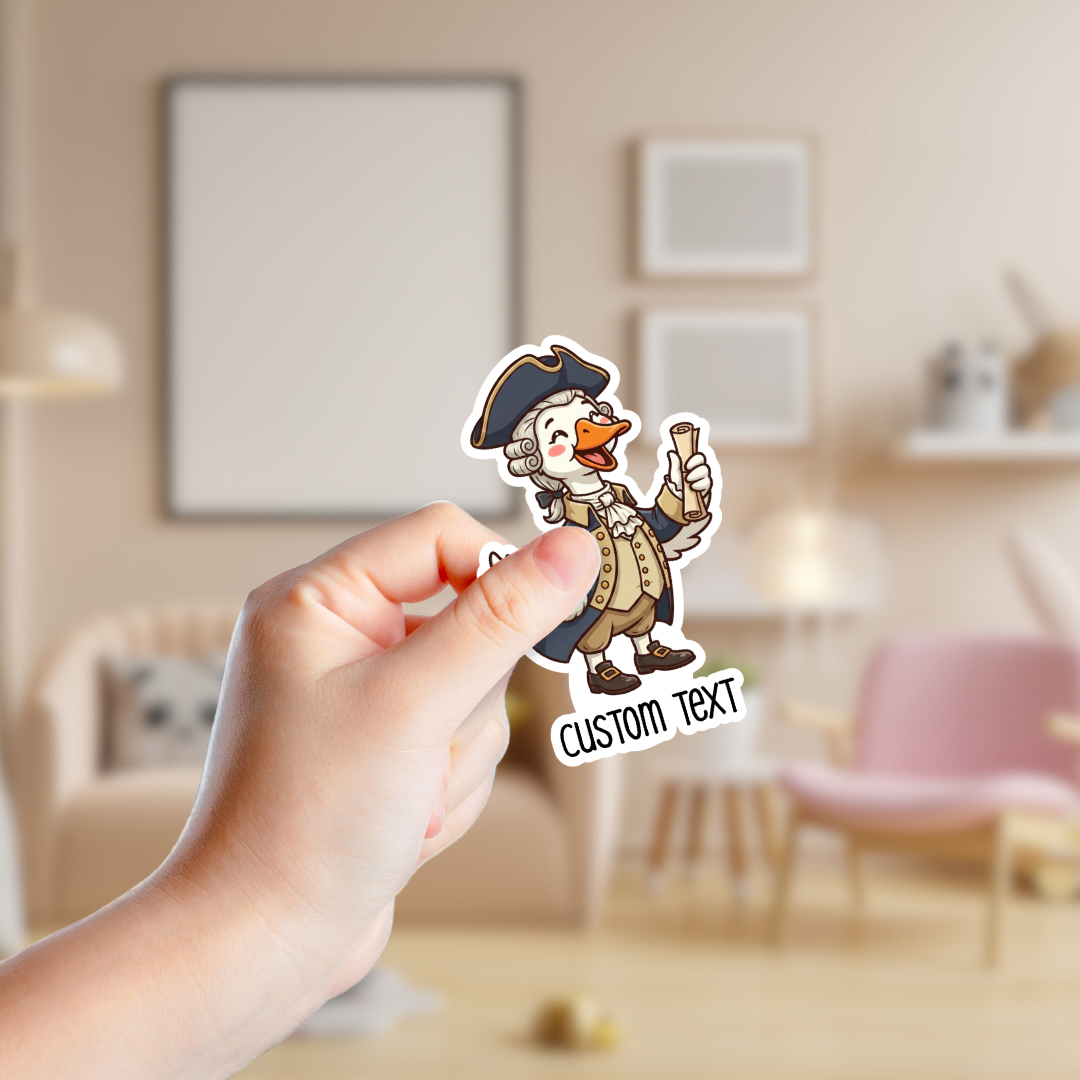 Silly Goose in Founding Father Costume Sticker