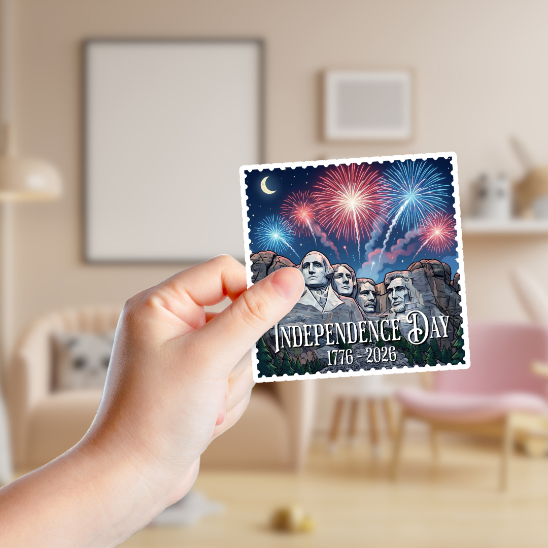Mount Rushmore Independence Day Stamp Sticker