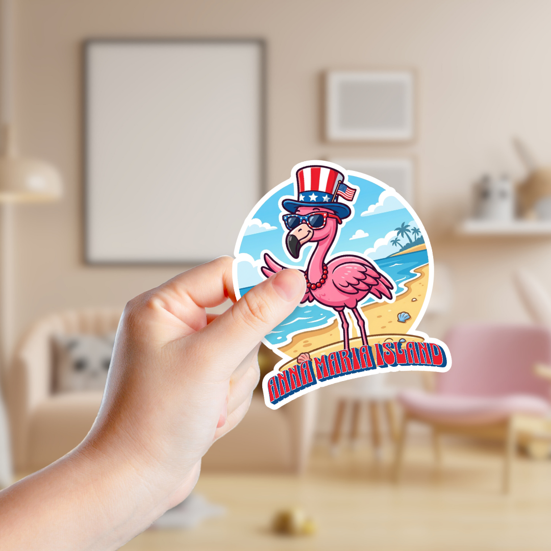 Uncle Sam Flamingo Custom Sticker