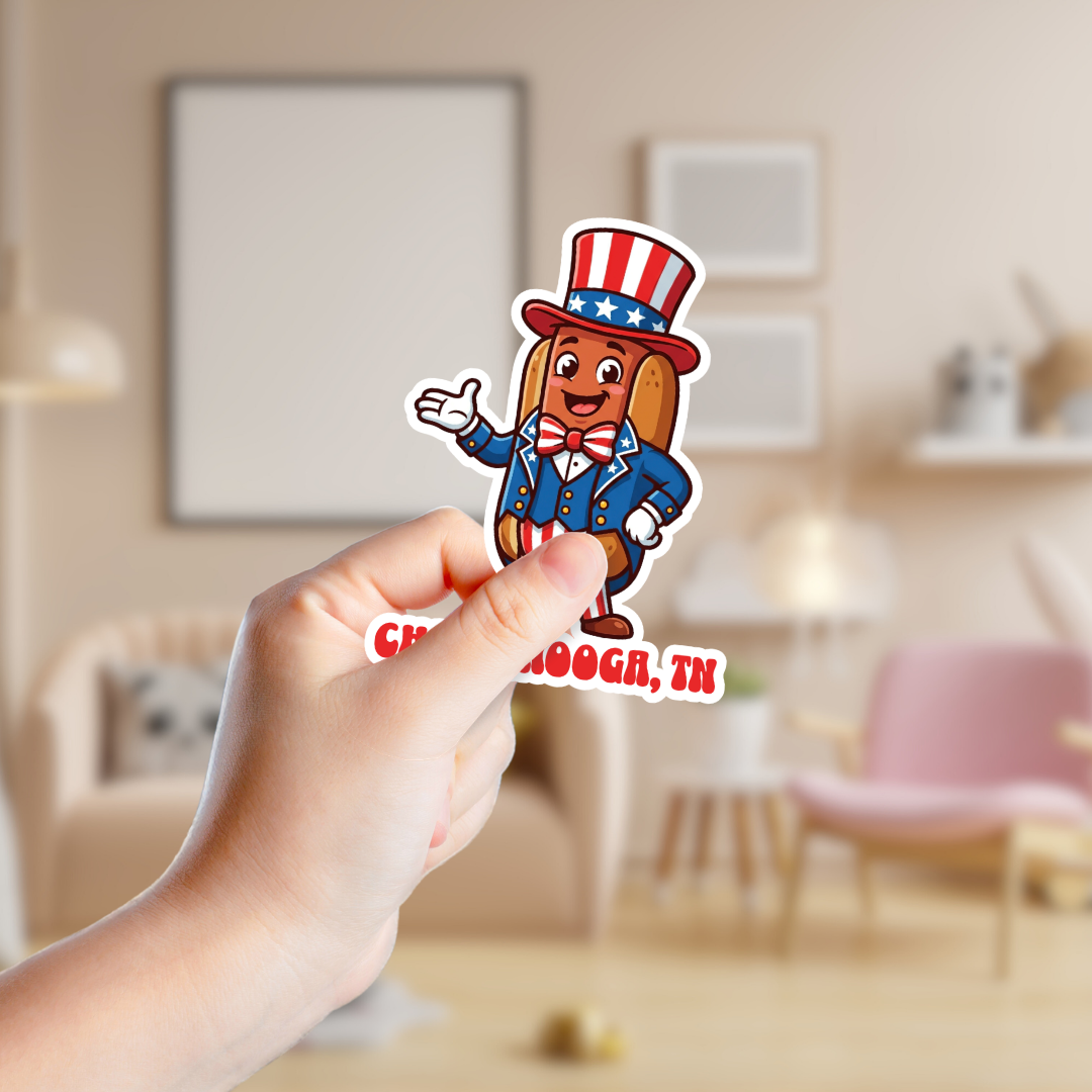 Uncle Sam Hot Dog Custom Sticker