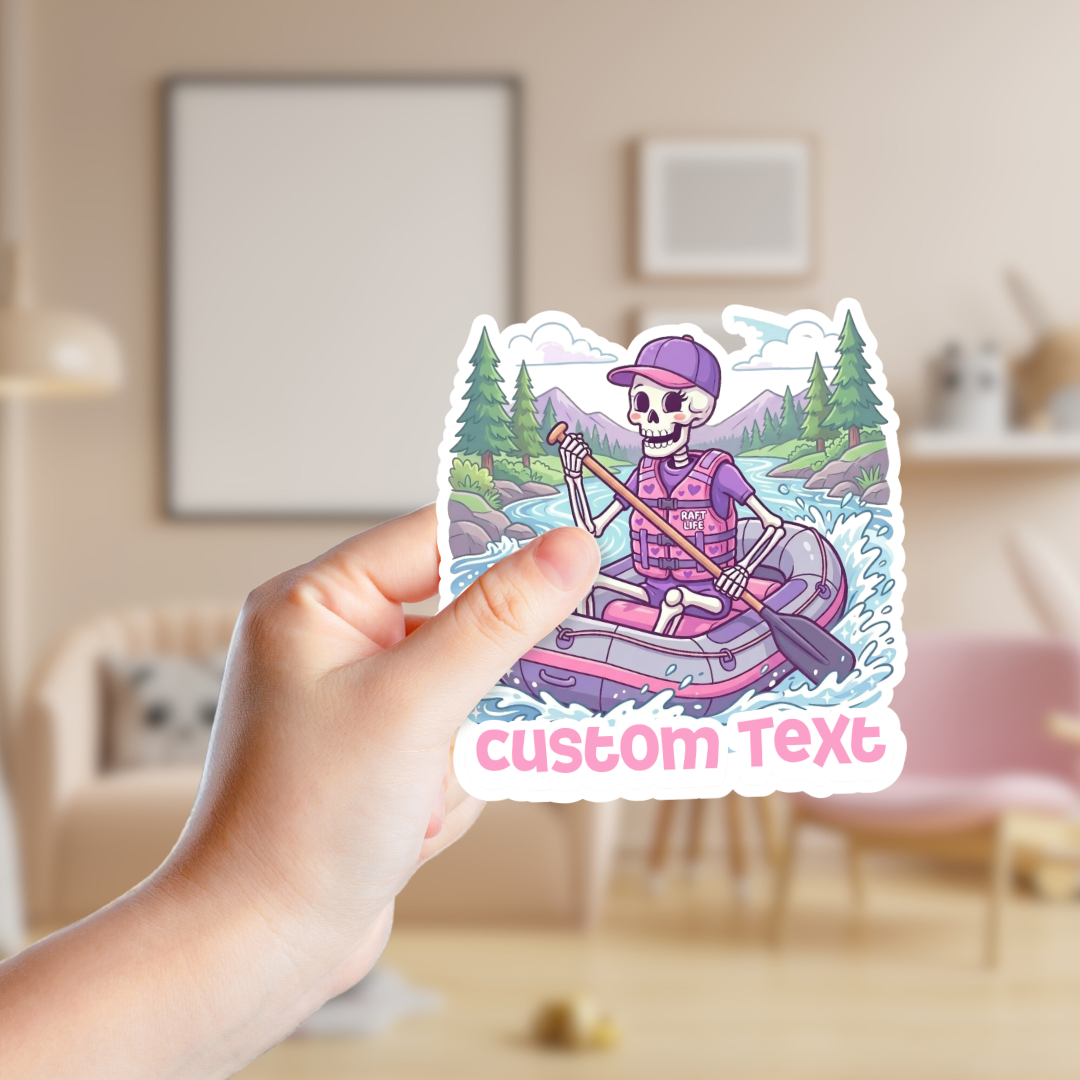 Skeleton Rafting Custom Sticker