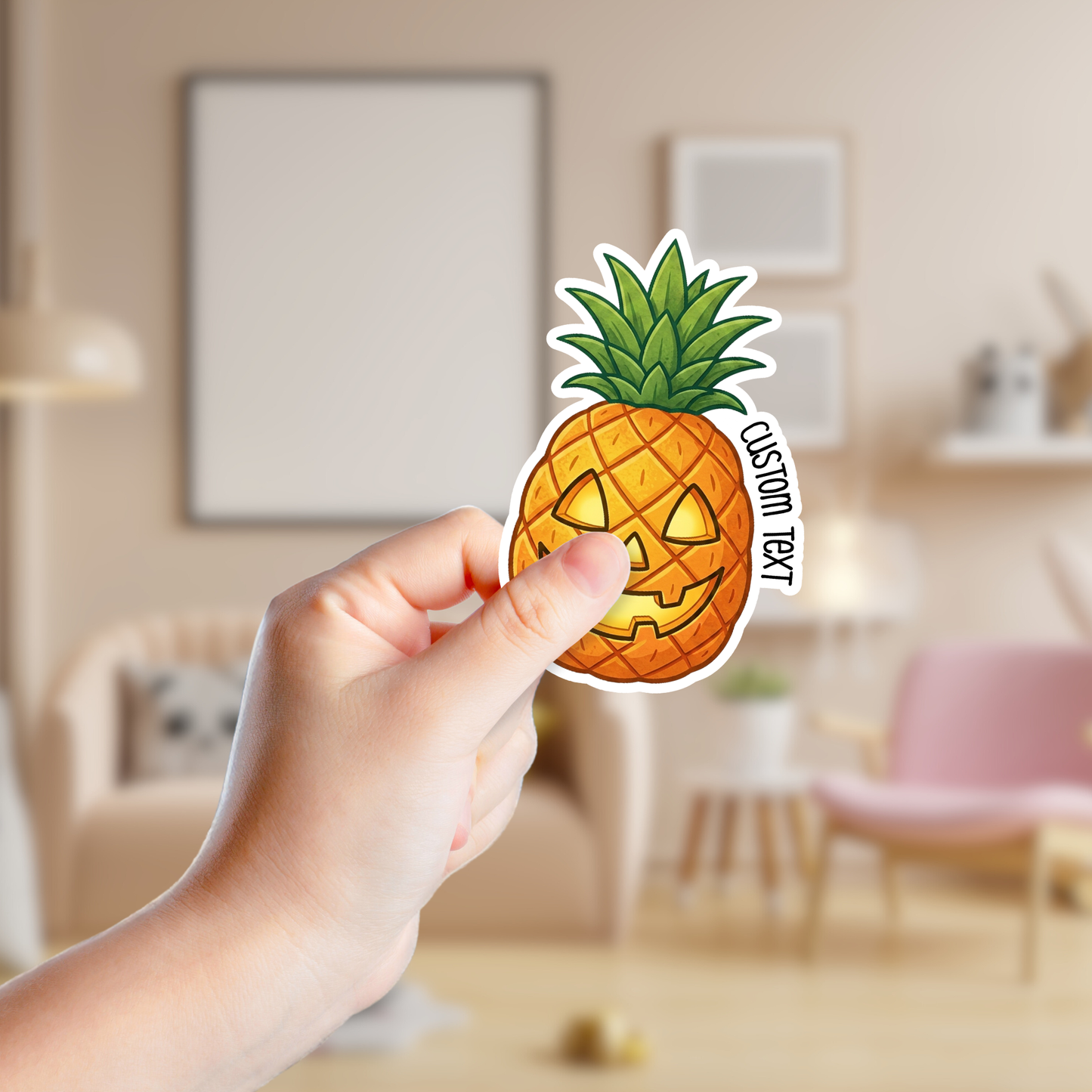 Pineapple Jack-O-Lantern Custom Halloween Sticker