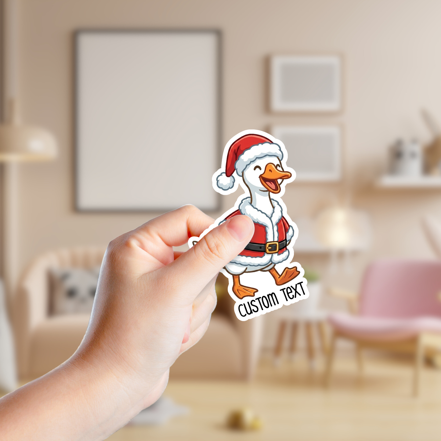 Silly Goose in a Santa Costume Custom Sticker
