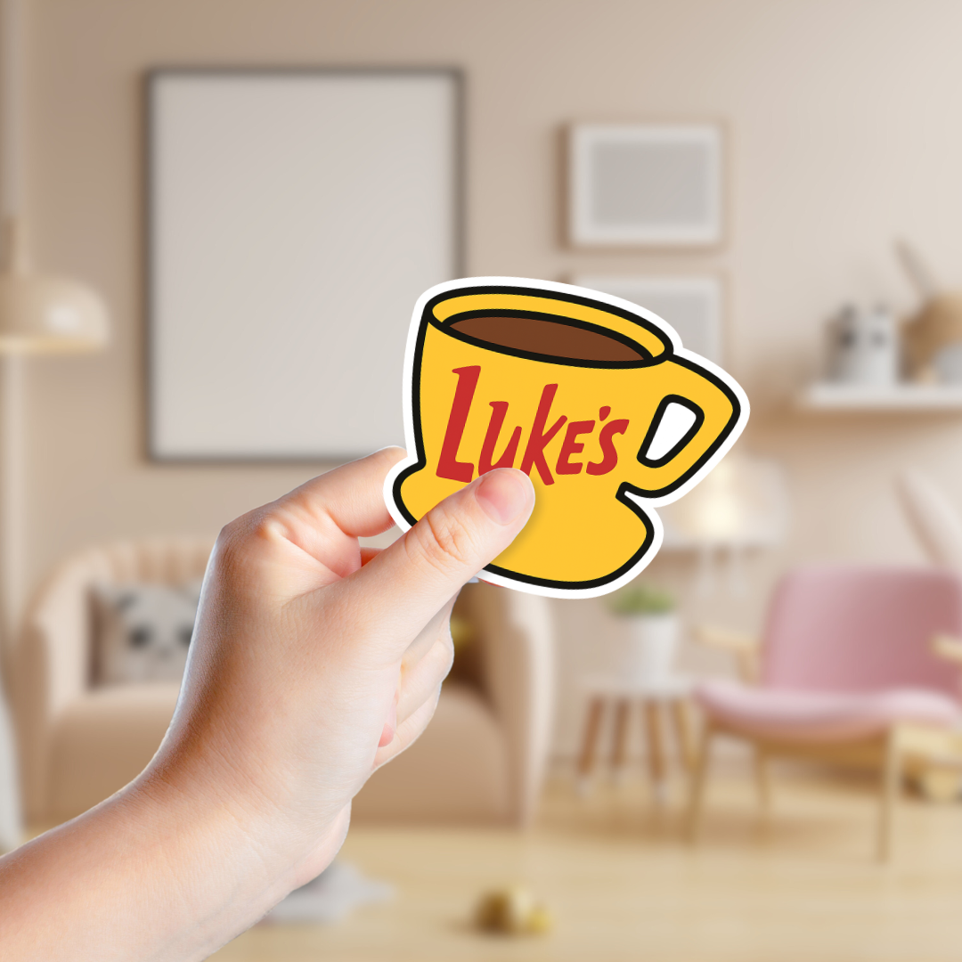 Gilmore Girls Yellow Luke's Coffee Mug Sticker