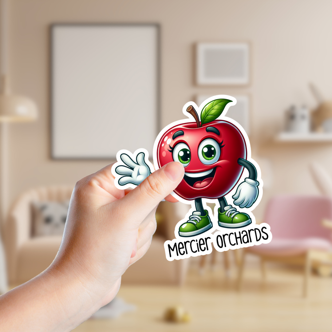 Happy Apple Mascot Custom Souvenir Sticker