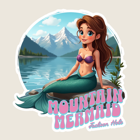 "Mountain Mermaid" Funny Souvenir Sticker