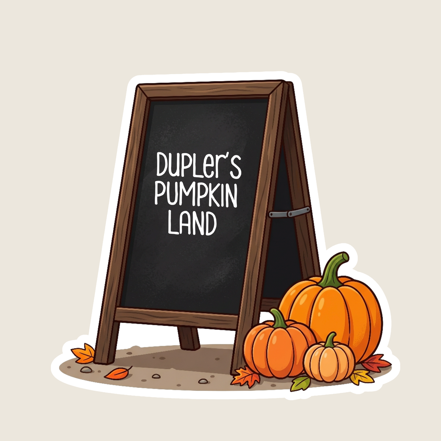 Fall Chalkboard Sign with Pumpkins Custom Sticker