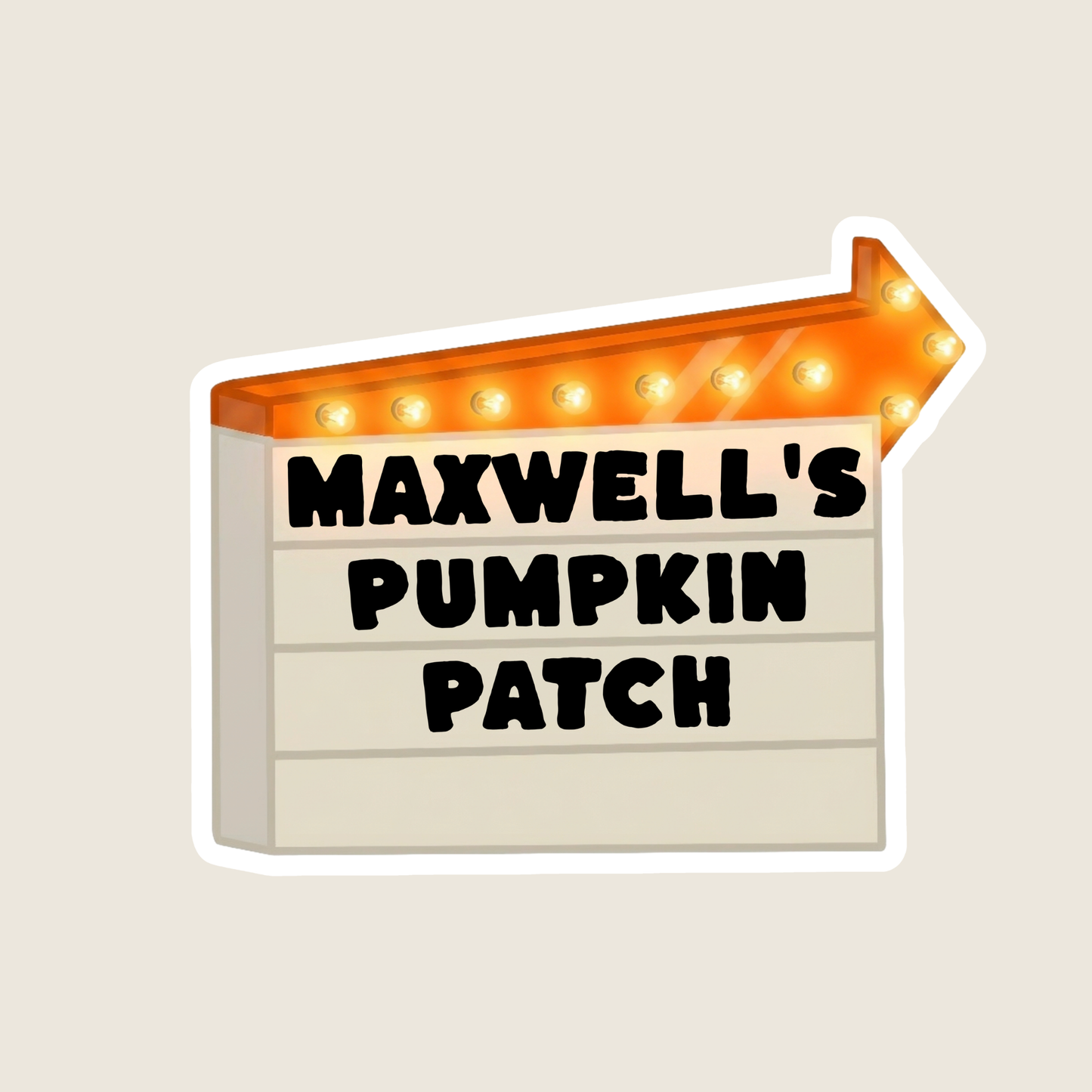 Orange Marquee Sign Custom Sticker