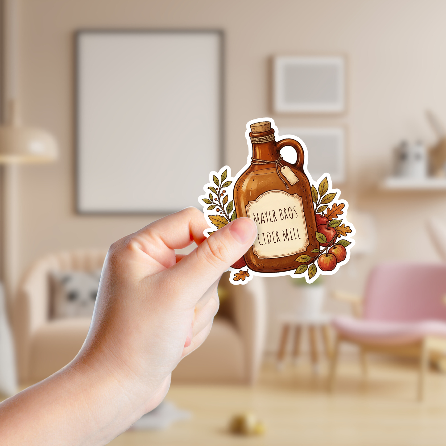 Vintage Halloween Apple Cider Custom Sticker