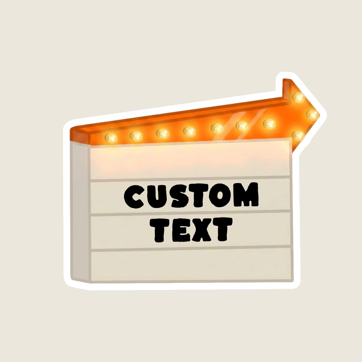 Orange Marquee Sign Custom Sticker