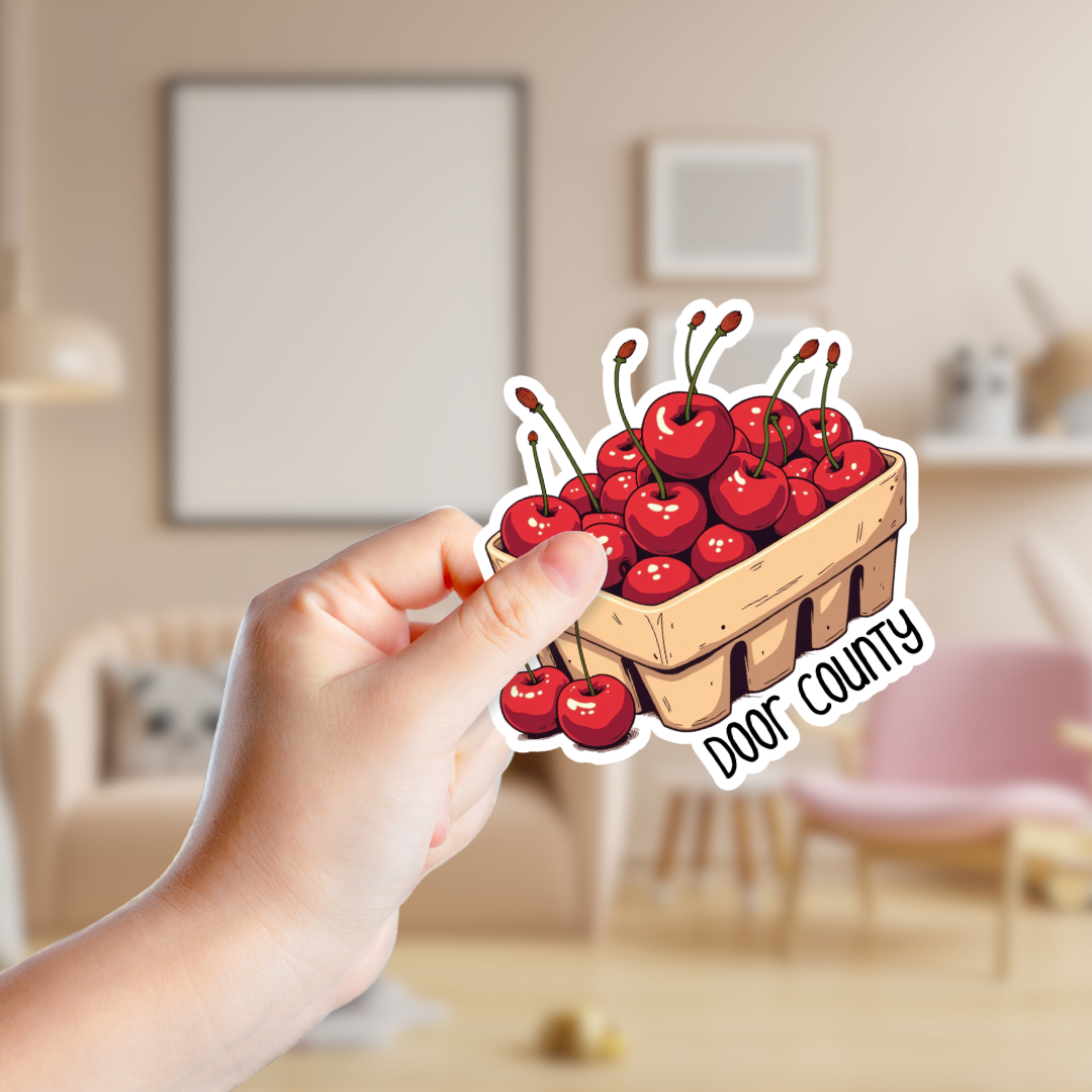 Cherry Carton Souvenir Sticker