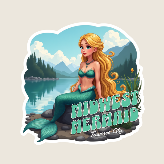 "Midwest Mermaid" Funny Souvenir Sticker