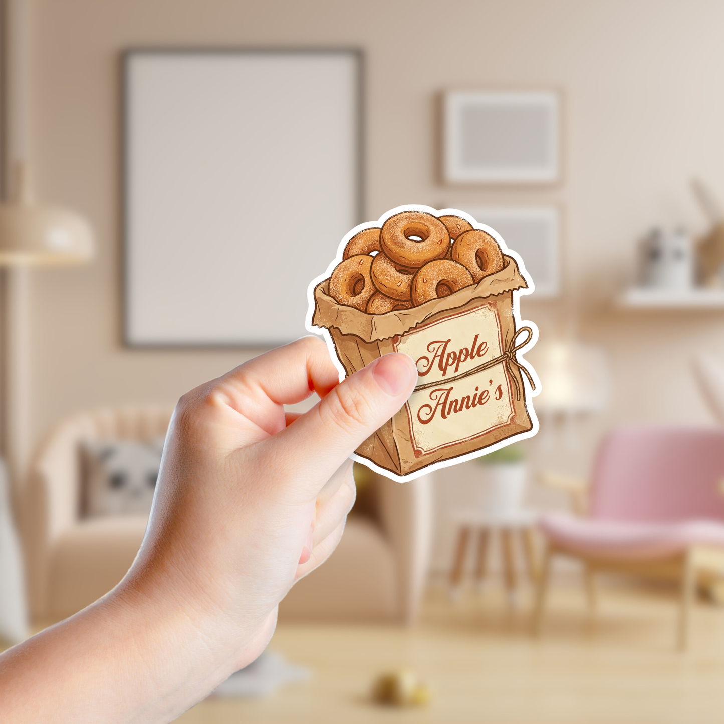 Vintage Brown Bag of Donuts Custom Sticker
