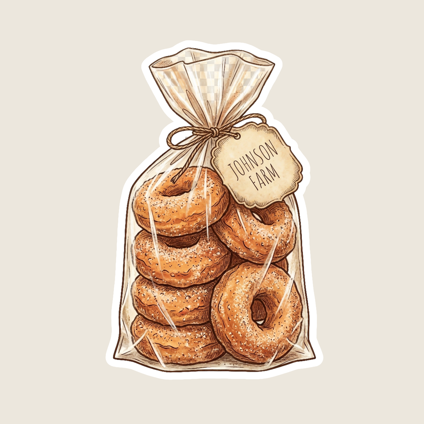 Plastic Bag of Donuts Custom Sticker