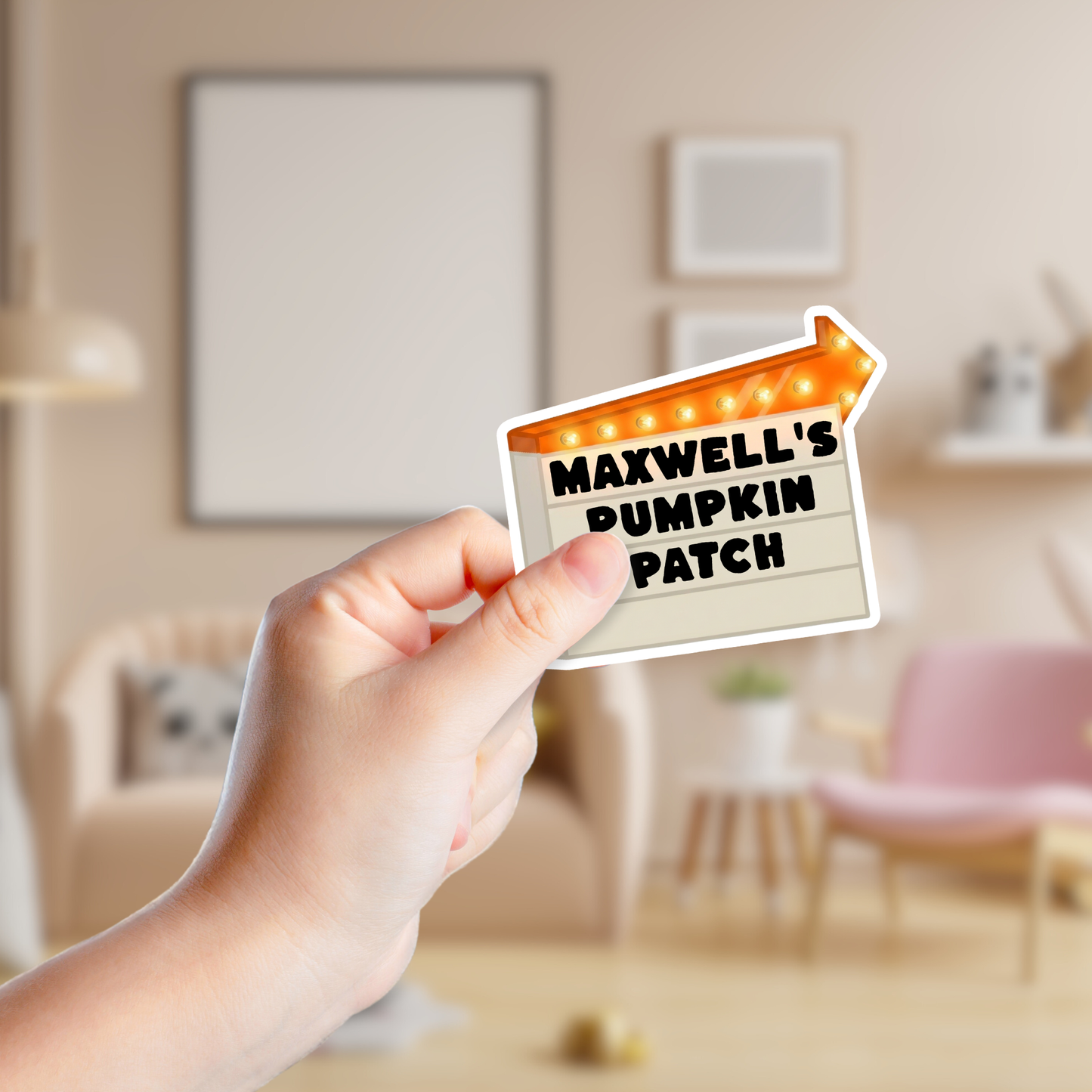 Orange Marquee Sign Custom Sticker