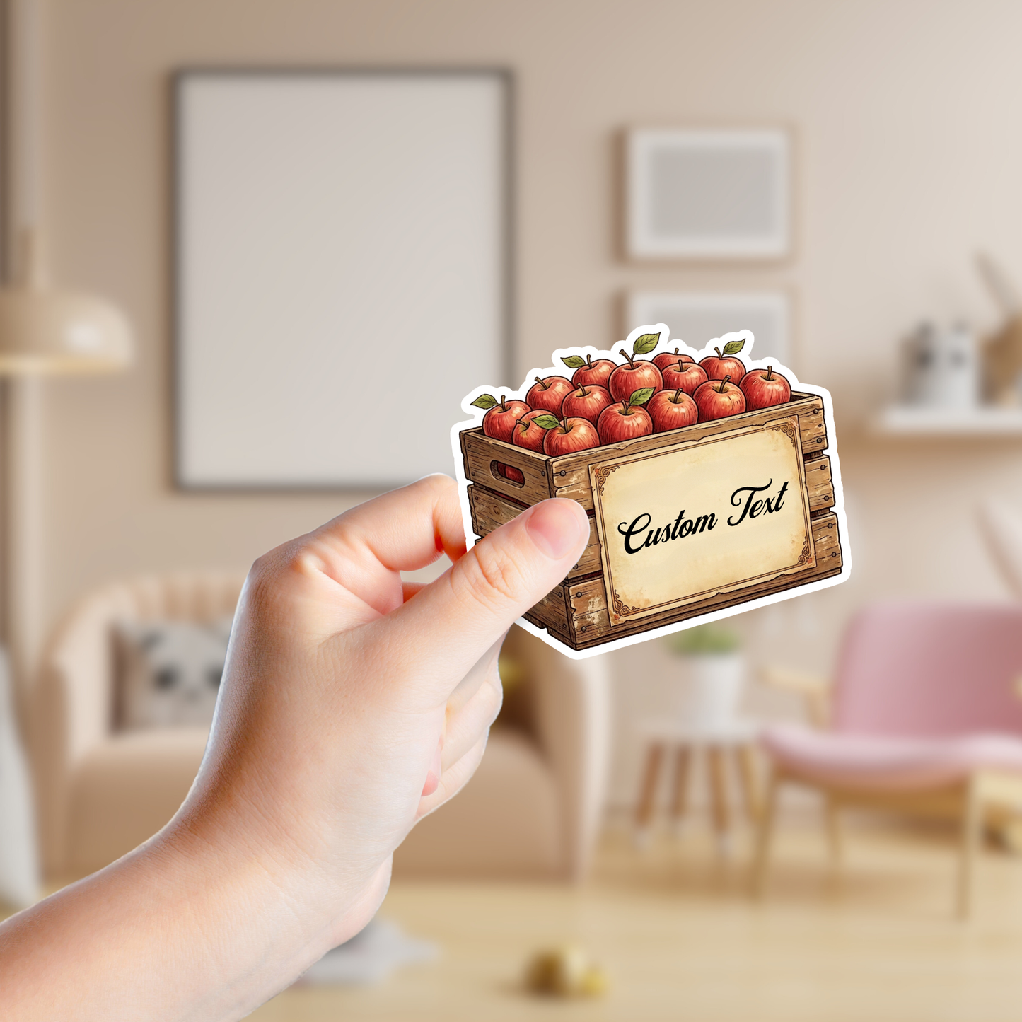 Vintage Red Apple Carton Custom Sticker