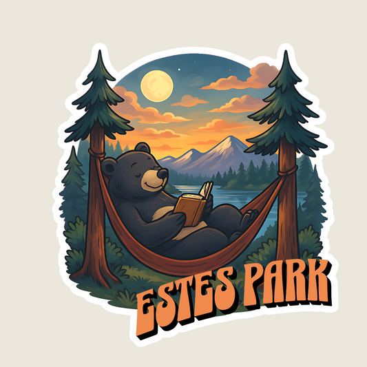 Bear Hammocking at Camp Customizable Souvenir Sticker