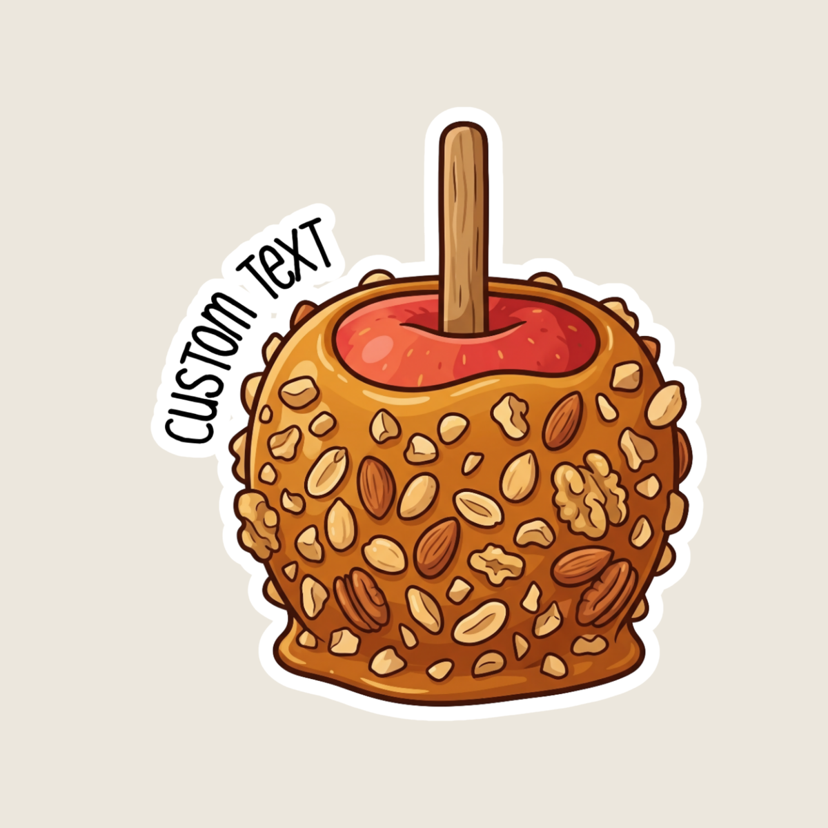 Nutty Caramel Apple Custom Sticker