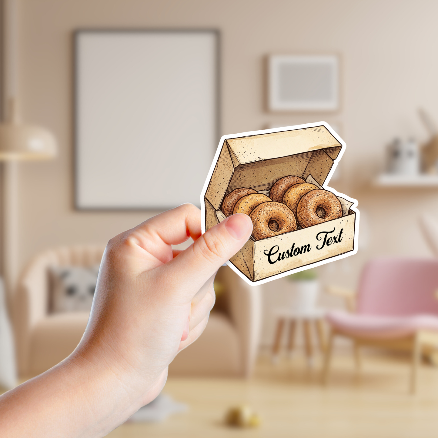 Vintage Box of Donuts Custom Sticker